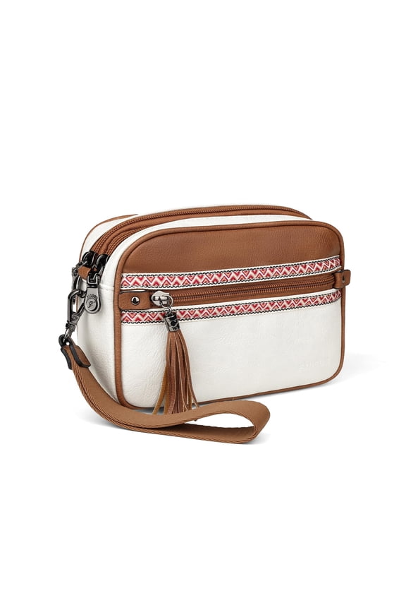 Wristlet Wallets for Women, Designer Leather Clutch Purse with 5 Zippers, RFID Credit Card Holder, Cell Phone Organizer Y101