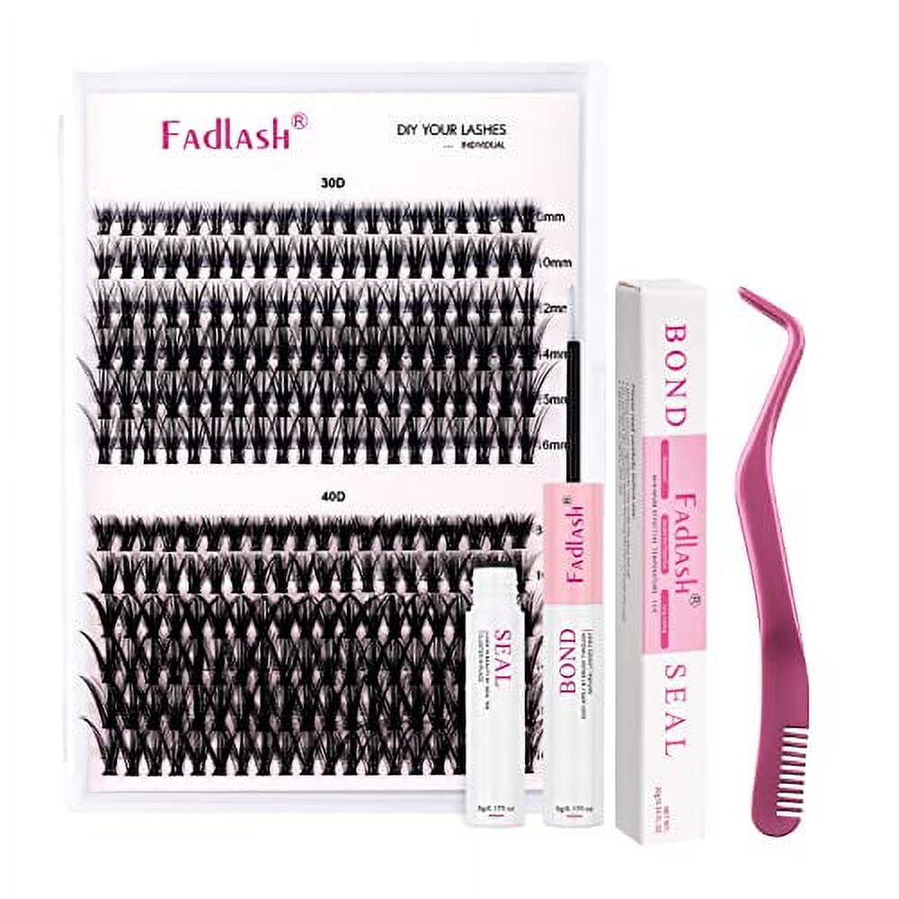 FADLASH DIY Eyelash Extension Kit 240Pcs Lash Clusters with Lash