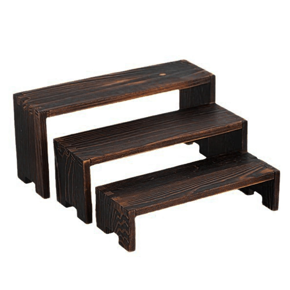 FAFA Display Wood Risers Wooden Stand 3 Tier Wood Racks Decorative ...