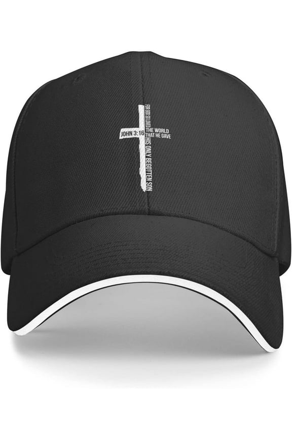 John 3:16 for God So Loved The World Cross, Christian, Faith Gifts Trucker Hat for Men Baseball Cap Hat Summer Hats
