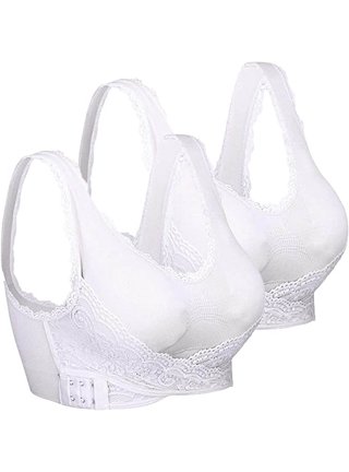 Bras for Big Breast Women High Support Large Bust - Adjustable Bralette Bra,Wireless  Everyday Bras for Women,Non-Padded Plus Size Push up Bra(4-Packs) 