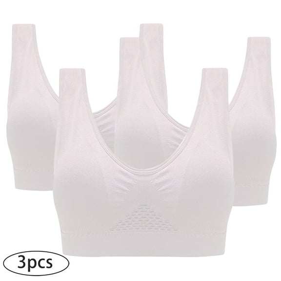 FAFWYP 3-Pack Plus Size Sports Bras for Women, Large Bust High Impact Sports Bras High Support No Underwire Fitness T-Shirt Paded Yoga Bras Comfort Full Coverage Everyday Sleeping Seamless Bralettes