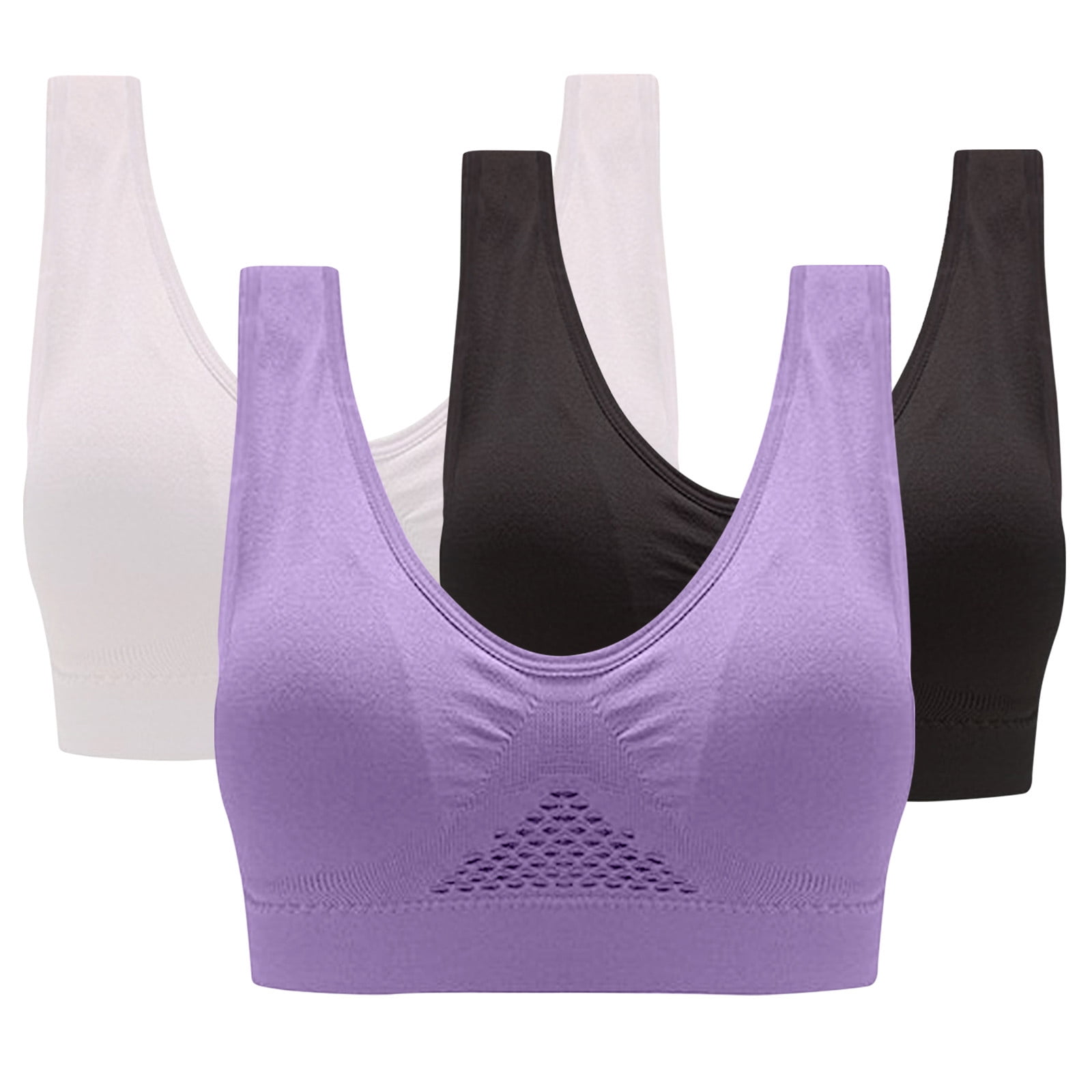 Deyllo Womens Sports Bras High Impact Wireless Bra Full Coverage Plus Size  Bra Non Padded Yoga Bras Gym Workout Bras