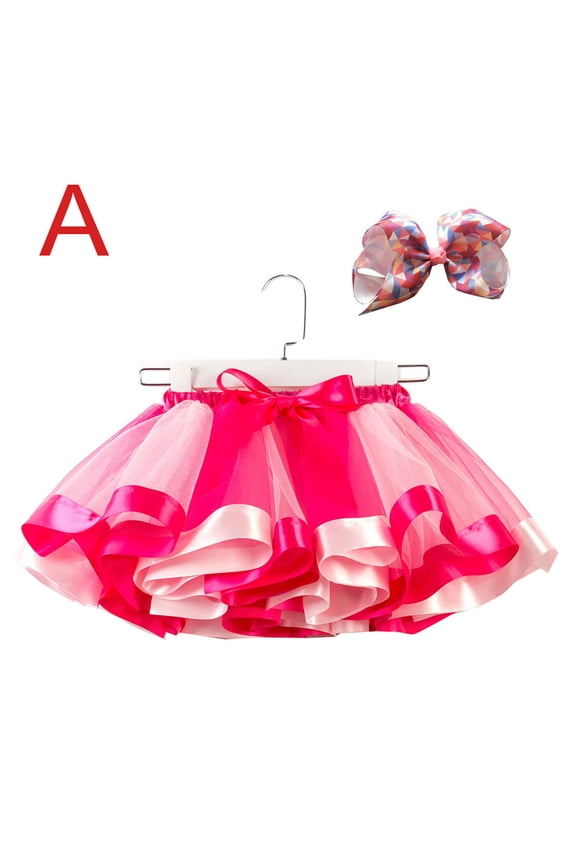 Baby Toddler Girls Cute Layered Tulle Tutu Skirts Newborn 1st Birthday Photography Princess Dress Up Outfit Sets with Hair Bows