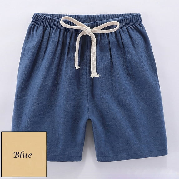 FAFWYP Boys Girls Linen Shorts Kids Toddler Summer Clothes Casual Wide Leg Pants Running Athletic Shorts with Drawstring 2-7T