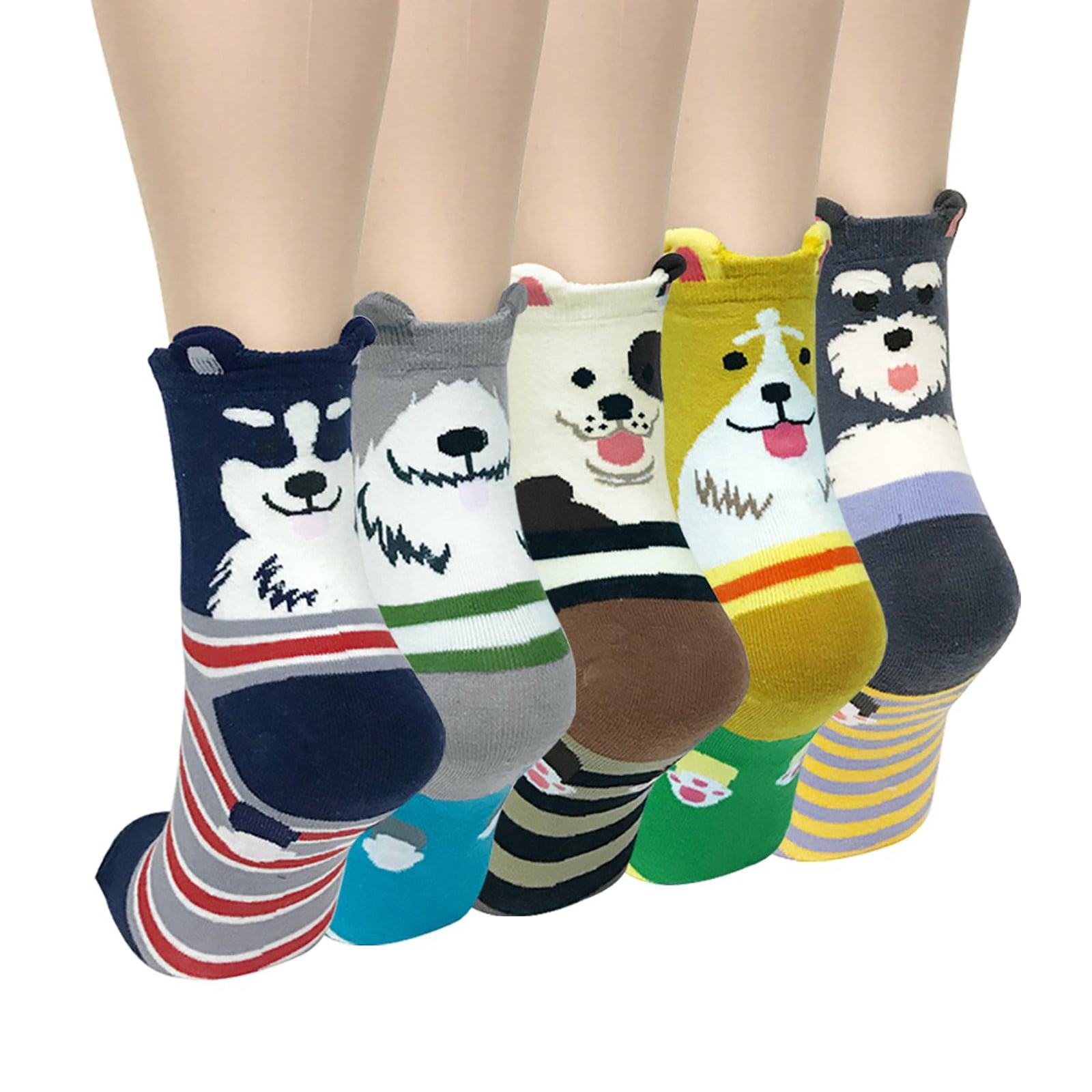 FAFWYP Cute Socks for Womens Dog Novelty Crew Socks for Girls Cotton