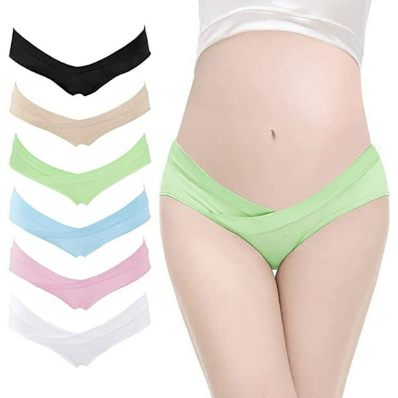 FAFWYP Maternity Underwear for Women Cotton Low Waist Pregnancy Postpartum Knickers Maternity Panties Ladies Soft Bump Briefs