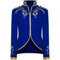 thumbnail image 1 of FAFWYP Men's Fashion Halloween Retro Style Tops Slim Fit Stitching Suit Gold Embroidered Court Zipper Jacket for Dinner, Prom, Wedding, 1 of 5