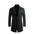 thumbnail image 1 of FAFWYP Men's Plus Size Fall/Winter Casual Mid-Length Single Breasted Wool Blend Top Trench Coat Notched Lapel Collar Business Suits Slim Fit Warm Jackets, 1 of 6