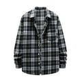 thumbnail image 1 of FAFWYP Mens Button Down Shirts Long Sleeve Casual Plaid Flannel Shirt Plaid Shacket Jacket with Pockets, 1 of 6