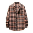 thumbnail image 1 of FAFWYP Mens Button Down Shirts Long Sleeve Casual Plaid Flannel Shirt Plaid Shacket Jacket with Pockets, 1 of 8