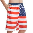thumbnail image 1 of FAFWYP Mens Plus Size Beach Shorts 3D American Flag Print Swim Trunk Independence Day Summer 4th of July Casual Quick Drying Swim Short, 1 of 2