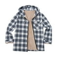 thumbnail image 1 of FAFWYP Plaid Flannel Shirts for Men with Hood, Plus Size Long Sleeve Button Down Hooded Shirts, Casual Fleece Lined Thick Warm Shacket Jacket Fall Winter Cardigan Coats Outerwear with Pockets, 1 of 4