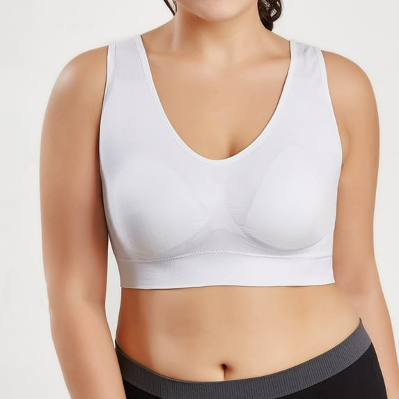 FAFWYP Plus Size Sports Bras for Women,Large Bust High Impact Sports Bras High Support No Underwire Fitness T-Shirt Paded Yoga Bras Comfort Full Coverage Everyday Sleeping Seamless Bralettes