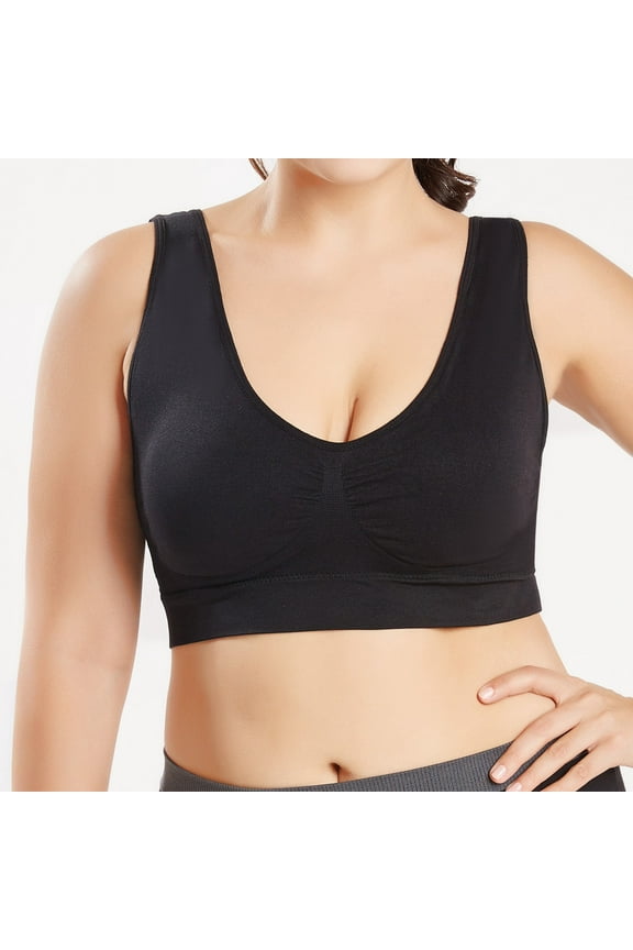 Plus Size Sports Bras for Women,Large Bust High Impact Sports Bras High Support No Underwire Fitness T-Shirt Paded Yoga Bras Comfort Full Coverage Everyday Sleeping Seamless Bralettes