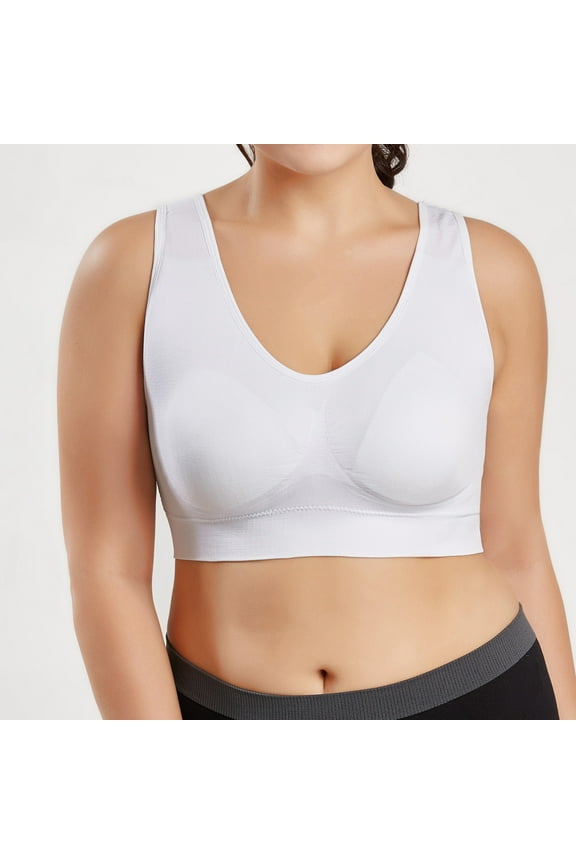Plus Size Sports Bras for Women,Large Bust High Impact Sports Bras High Support No Underwire Fitness T-Shirt Paded Yoga Bras Comfort Full Coverage Everyday Sleeping Seamless Bralettes