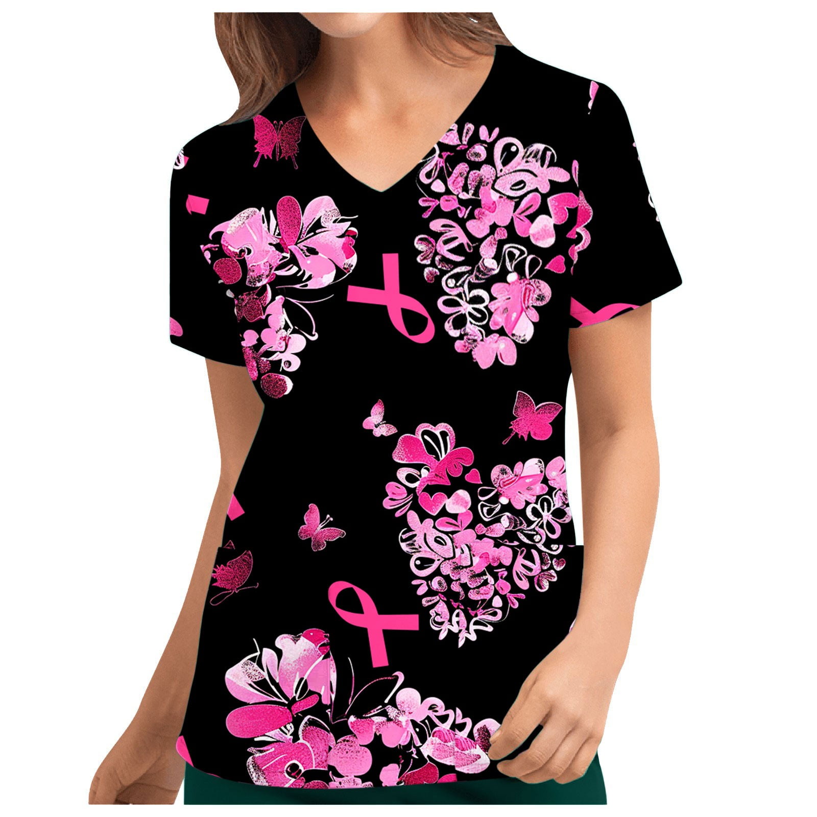 FAFWYP Scrubs for Women, Breast Cancer Awareness Professionals