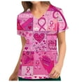 thumbnail image 1 of FAFWYP Cartoon Scrubs for Women,Womens Cute Print Scrubs Tops Summer Nurse Short Sleeve V Neck Workwear Heart Print Working Uniform Blouse Medical Scrubs With Pockets, 1 of 4