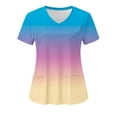 thumbnail image 1 of FAFWYP Scrubs for Women, Womens Loose Scrubs Tops Summer Nurse Short Sleeve V Neck Workwear Gradient Color Shirts Working Uniform Medical Blouses with Pockets, 1 of 3