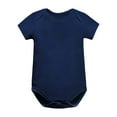 thumbnail image 1 of FAFWYP Toddler Kids Unisex Baby Boys Girls Romper Organic Cotton Solid Color Short Sleeve Tops Snap-up Infant Coverall Jumpsuit, 1 of 2