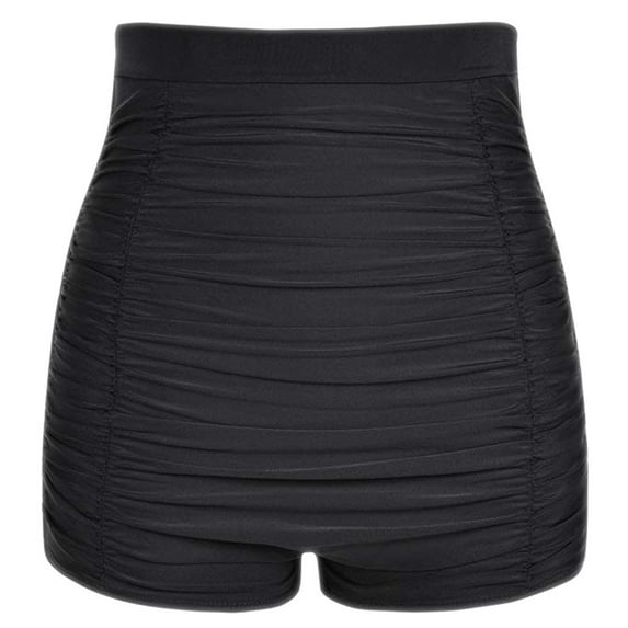 FAFWYP Women Plus Size Solid Color High Waist Bikini Bottoms Swim Briefs Beach Shorts Ruched Bottoms Holiday Swimsuits Beachwear