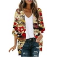 thumbnail image 1 of FAFWYP Women's Floral Print Boho Chiffon Cardigan 3/4 Sleeve Open Front Lightweight Draped Kimono Cardigan Summer Beach Cover Up Casual Blouse Tops, 1 of 5