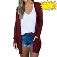 thumbnail image 1 of FAFWYP Women's Lightweight Cardigan Sweaters Summer Fall Oversized Long Sleeve Open Front Cardigans Coat with Pockets, 1 of 9