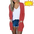 thumbnail image 1 of FAFWYP Women's Lightweight Cardigan Sweaters Summer Fall Oversized Long Sleeve Open Front Cardigans Coat with Pockets, 1 of 7