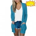 thumbnail image 1 of FAFWYP Women's Lightweight Cardigan Sweaters Summer Fall Oversized Long Sleeve Open Front Cardigans Coat with Pockets, 1 of 5