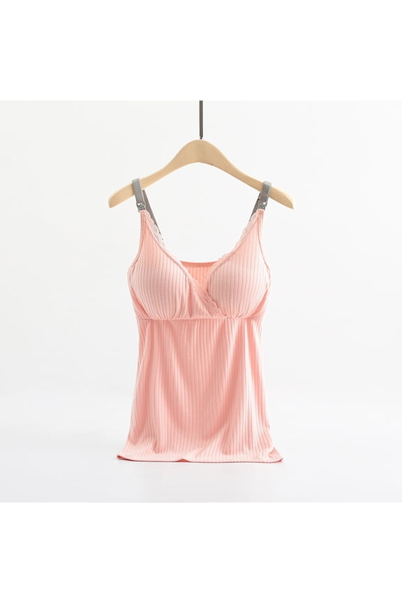 Women's Maternity Ribbed Shirts Adjustable Spaghetti Straps Sleeveless V Neck Nursing Camisole Tops Breastfeeding Blouses Pregnancy Postpartum Clothes M-3XL