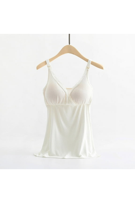 Women's Maternity Ribbed Shirts Adjustable Spaghetti Straps Sleeveless V Neck Nursing Camisole Tops Breastfeeding Blouses Pregnancy Postpartum Clothes M-3XL