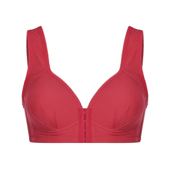 FAFWYP Women's Plus Size Pure Front-close Wire Free Bras Comfort Shockproof Breathable Sports Bras Push Up Underwear Bralettes