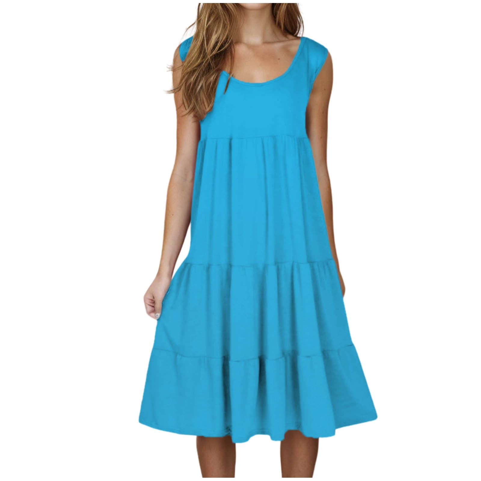 Cuban Flag Women's Sling Beach Sundress - Casual Swing Tank Dress, Sleeveless (Polyester/Spandex) - View #8