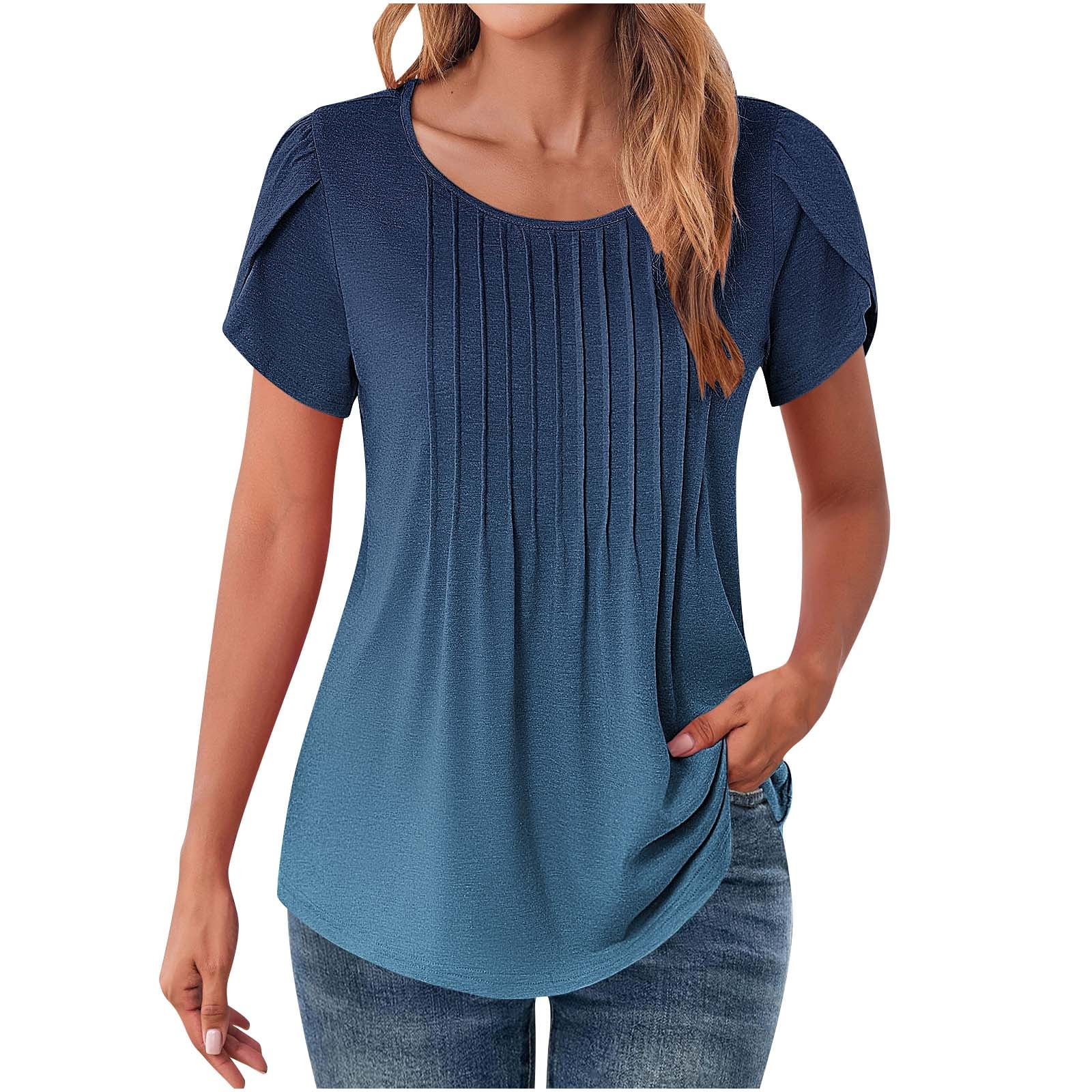 Jescakoo Women's V-Neck Tunic Top – Long Sleeve, Loose Fit For Leggings, In E-Blue Green, 3XL