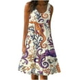 thumbnail image 1 of FAFWYP Women's Summer Sleeveless Tiered Dress Cute Print Round Neck Mini Sundresses Casual Loose Flowy Beach Boho Dress, 1 of 5