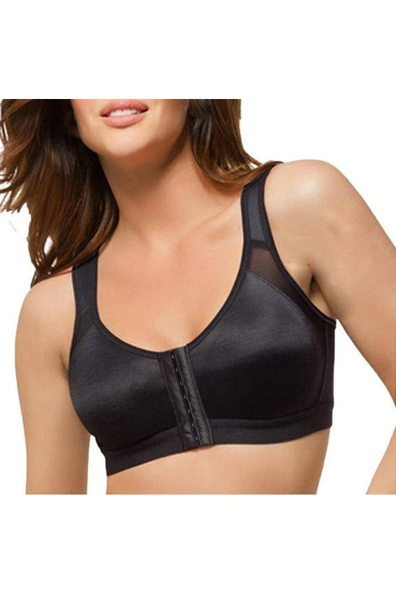 Womens Front Closure High Impact Sports Bras for Large Bust Plus Size Push Up Wireless T-Shirt Paded Yoga Fitness Bras High Support No Underwire Comfort Breathable Bralettes