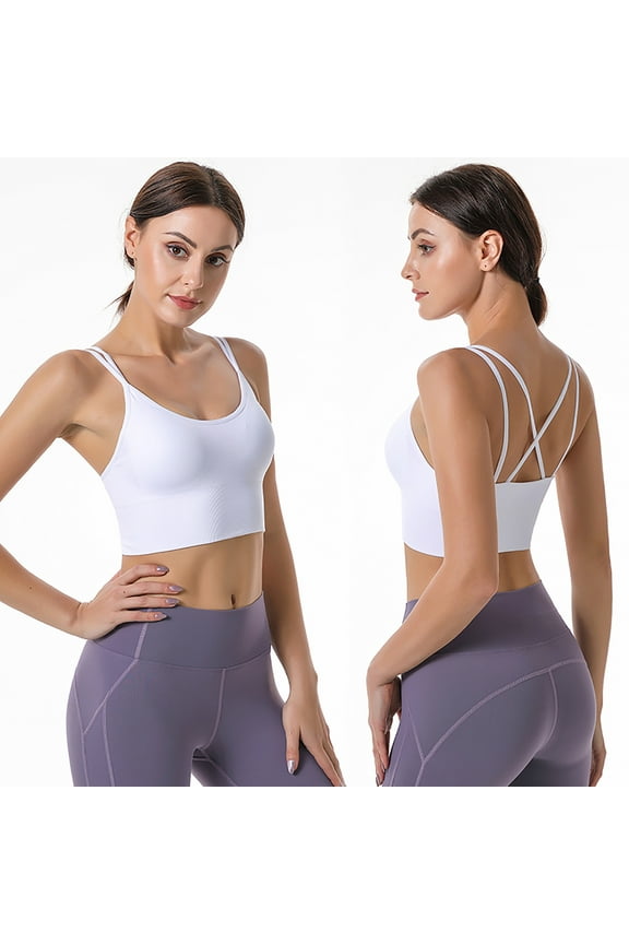 Womens High Impact Sports Bras for Large Bust Wireless T-Shirt Paded Yoga Fitness Bras High Support No Underwire Crop Tops Comfort Breathable Bralettes