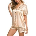 thumbnail image 1 of FAFWYP Womens Soft Silk Satin Pajamas Set Two-Piece Sleepwear Loungewear 2 Piece Button-Down Sets, 1 of 5
