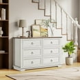 thumbnail image 1 of FAGAGA 6 Drawers Dresser for Living Room,Storage Cabinet Wooden Dressers Organizer for Bedroom,White, 1 of 10