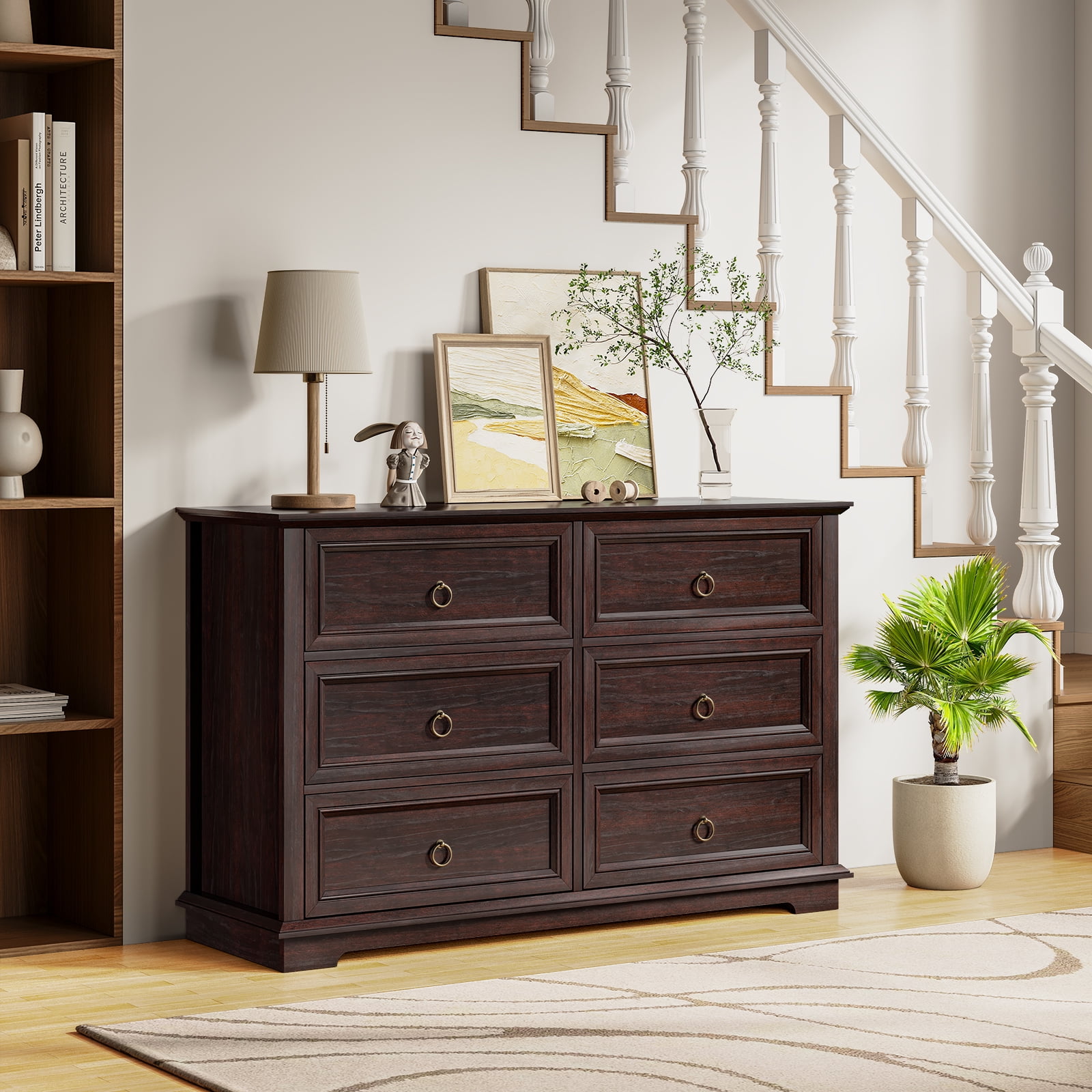 FAGAGA 6 Drawers Dresser, Wide Chest of Drawers, Modern Storage