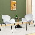 thumbnail image 1 of FAGAGA Accent Chair Set of 2 for Living Room, Modern Oversize Armless Chair with Metal Legs for Bedroom Waiting Room, Dining Chair, Accent Chair, Armless Chair | White, 1 of 10