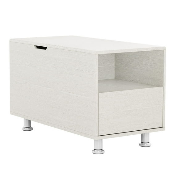 FAGAGA End Tables for Living Room with Storage Shelf,Narrow Sofa Side Table Slim Chair Side Table Adjustable Feet End table,White
