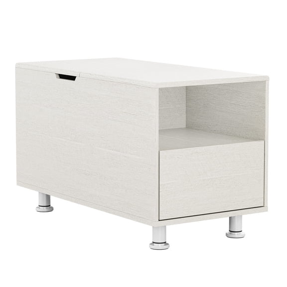 FAGAGA End Tables for Living Room with Storage Shelf,Narrow Sofa Side Table Slim Chair Side Table Adjustable Feet End table,White