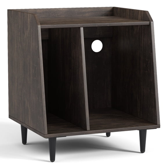 FAGAGA 18" Record Player Stand,Turntable Stand with Vinyl Record Storage,vinyl record storage cabinet for Living Room,Mid-Century Modern Turntable Stand,Brown