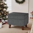 thumbnail image 1 of FAGAGA Large Footstool Ottoman, Foot Stool with Adjustable Cover for Living Room, Step Stool Ottoman with Storage, Upholstered Linen Foot Rest for Bedroom, Dorm | Light Gray, 1 of 11