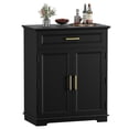 thumbnail image 1 of FAGAGA Modern Coffee Bar Cabinet with Storage, 36" Kitchen Buffet Cabinet with Storage Door, Farmhouse Wood Sideboard with Drawer for Kitchen, Dining Room, Reception Room,Black, 1 of 9