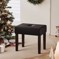 thumbnail image 1 of FAGAGA PU Leather Bench with Wood Legs Makeup Chair for Vanity, Modern Accent Ottoman Footstool for Makeup Room, Living Room, Bedroom, Entryway | Cherry, 1 of 10