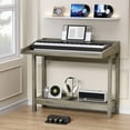 thumbnail image 1 of FAGAGA Wooden Console Table with Charging Station for Electronic Piano, Foldable Sofa Table with Storage for Living Room, Multifunctional Desk for Kitchen, Entryway | Gray, 1 of 10