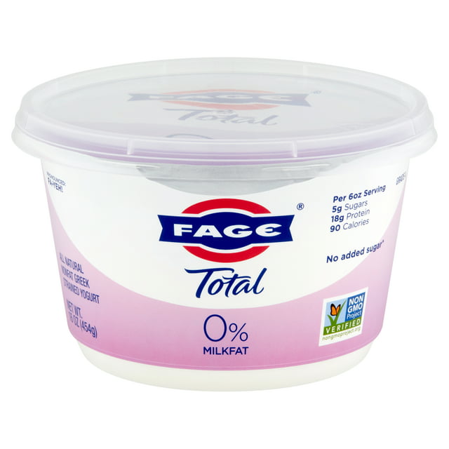 FAGE Total All Natural Nonfat Plain Greek Strained Yogurt, 16 oz