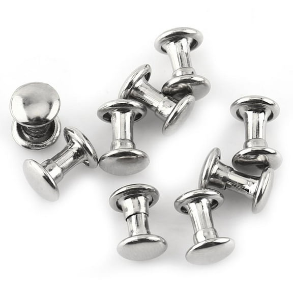 FAGINEY 100pcs Double Cap Rivet Tubular Metal Leather Craft Repairs Studs Decoration, Metal Rivet, Leather Craft Rivet